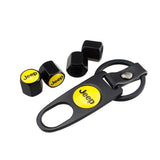4pcs/set Jeep Car Air Valve Stem Cap Auto Tyre Valve Covers with Keychain