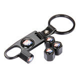 4pcs/set Buick Car Air Valve Stem Cap Auto Tyre Valve Covers with Keychain