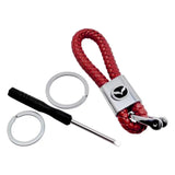 Mazda Logo PU Leather Braided Rope Car Keychain