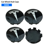 4pcs/set 58mm Tesla ABS Car Wheel Hub Center Caps Covers