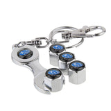 4pcs/set Subaru STI Logo Car Air Valve Stem Cap Auto Tyre Valve Covers with Wrench