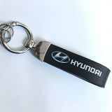 Hyundai PU Leather Car Logo Keychain