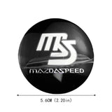4pcs/set 56mm Mazda MS Mazdaspeed Car Wheel Center Hub Sticker Decal