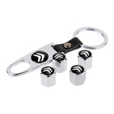 4pcs/set Citroen DS Car Air Valve Stem Cap Auto Tyre Valve Covers with Keychain