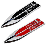 2pcs/set Renault Metal Car Fender Side Sticker Emblem Badge Decal