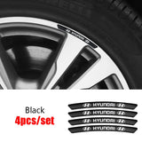 4pcs/set 9cm Hyundai Aluminum Alloy Car Wheel Rim Tyre Sticker
