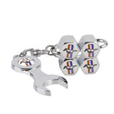 4pcs/set Ford Mustang Wolf Logo Car Air Valve Stem Cap Auto Tyre Valve Covers with Wrench