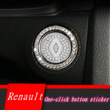 Renault Diamond Car Engine One-click Start Stop Button Cover Sticker