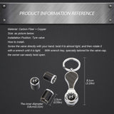 4pcs/set Hyundai Logo Carbon Fiber Car Air Valve Stem Caps Auto Tyre Valve Covers with Wrench
