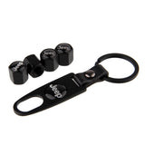 4pcs/set Jeep Car Air Valve Stem Cap Auto Tyre Valve Covers with Keychain