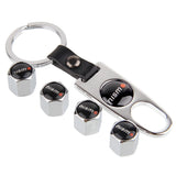 4pcs/set Nissan Nismo GTR Z Car Air Valve Stem Cap Auto Tyre Valve Covers with Keychain