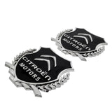 2PCS Citroen Metal Car Rear Sticker Shield Trunk Emblem Badge Decal