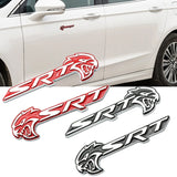 2pcs Dodge SRT Metal Car Body Side Sticker Auto Emblem Badge Decal