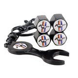 4pcs/set Ford Mustang Wolf Logo Car Air Valve Stem Cap Auto Tyre Valve Covers with Wrench