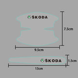 8pcs Skoda Car Door Handle Bowl Wrist Transparent Protector Anti-collision Decal