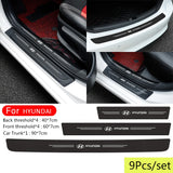 Hyundai Carbon Fiber Car Door Threshold Scratch Proof Sticker Decal