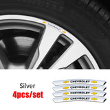 4pcs/set 9cm Chevrolet Aluminum Alloy Car Wheel Rim Tyre Sticker