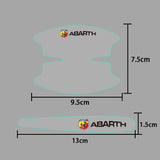 8pcs Abarth Car Door Handle Bowl Wrist Transparent Protector Anti-collision Decal