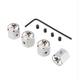 4pcs/set Peugeot Anti-Theft Car Air Valve Stem Cap Auto Tyre Valve Covers