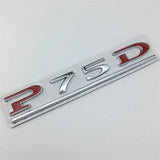 Tesla P75D P85D P90D P100D Letter Metal Car Rear Sticker Decal Emblem Badge
