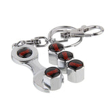 4pcs/set Subaru STI Logo Car Air Valve Stem Cap Auto Tyre Valve Covers with Wrench