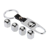 4pcs/set Skoda Car Air Valve Stem Cap Auto Tyre Valve Covers with Keychain