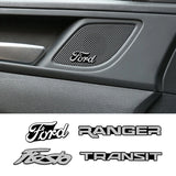 4pcs Ford Fiesta Ranger Transit Metal Car Stereo Sticker Auto Audio Emblem Decal