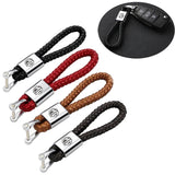 MG Logo PU Leather Braided Rope Car Keychain