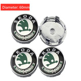 4pcs/set 56/60/65mm Skoda Logo ABS Car Wheel Hub Center Caps Covers