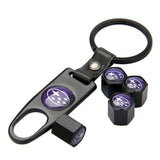 4pcs/set Subaru STI Car Air Valve Stem Cap Auto Tyre Valve Covers with Keychain