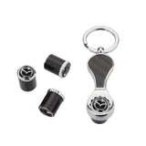 4pcs/set Mazda Logo Carbon Fiber Car Air Valve Stem Caps Auto Tyre Valve Covers with Wrench
