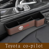 Car Seat Gap Organizer Storage Box for Logo Corolla CHR Kluger Hilux Land Cruiser Prius Supra Rav4 Prado Aqua Camry Auris