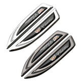 2pcs Cadillac V Logo Metal Car Side Fender Emblem Sticker Decal