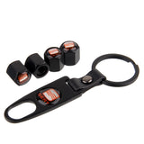 4pcs/set SEAT Car Air Valve Stem Cap Auto Tyre Valve Covers with Keychain