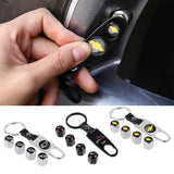 4pcs/set Chevrolet Car Air Valve Stem Cap Auto Tyre Valve Covers with Keychain