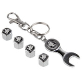 4pcs/set Skoda Logo Car Air Valve Stem Cap Auto Tyre Valve Covers with Wrench