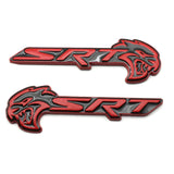 2pcs Dodge SRT Metal Car Body Side Sticker Auto Emblem Badge Decal