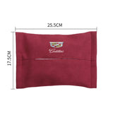 Cadillac Suede Car Tissue Box Holder Seat Back Hanging Napkin Storage Bag