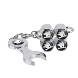 4pcs/set Skoda Logo Car Air Valve Stem Cap Auto Tyre Valve Covers with Wrench