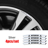 4pcs/set 9cm Mitsubishi Aluminum Alloy Car Wheel Rim Tyre Sticker