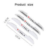 4pcs Tesla Car Door Bumper Strip Anti-collision Protection Sticker