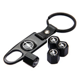 4pcs/set Opel Car Air Valve Stem Cap Auto Tyre Valve Covers with Keychain