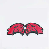 2PCS Dodge Hellcat Metal Car Rear Sticker Auto Trunk Emblem Badge Decal