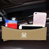 Leather Car Seat Gap Storage Box Organizer Case for Logo Odyssey City 10th Accord Jazz Pilot Civic Crosstour Accessories