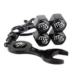 4pcs/set Mazda MS Logo Car Air Valve Stem Cap Auto Tyre Valve Covers with Wrench