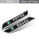 2pcs Skoda Car Fender Side Stickers Trunk Anti-scratch Decal