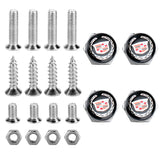 4pcs/set Cadillac Logo Stainless Steel Car License Plate Bolts