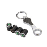 4pcs/set Skoda Logo Carbon Fiber Car Air Valve Stem Caps Auto Tyre Valve Covers with Wrench