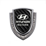 Hyundai Metal Carbon Fiber Shield Car Rear Sticker Auto Window Emblem Badge Decal
