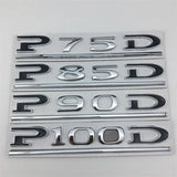 Tesla P75D P85D P90D P100D Letter Metal Car Rear Sticker Decal Emblem Badge